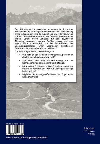 Produktbild: Der Klimawandel und seine Auswirkung auf die Skigebiete im bayrischen Alpenraum