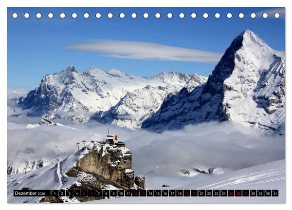 Produktbild: Eiger, M&ouml;nch und Jungfrau 2026 (Tischkalender 2026 DIN A5 quer), CALVENDO Monatskalender