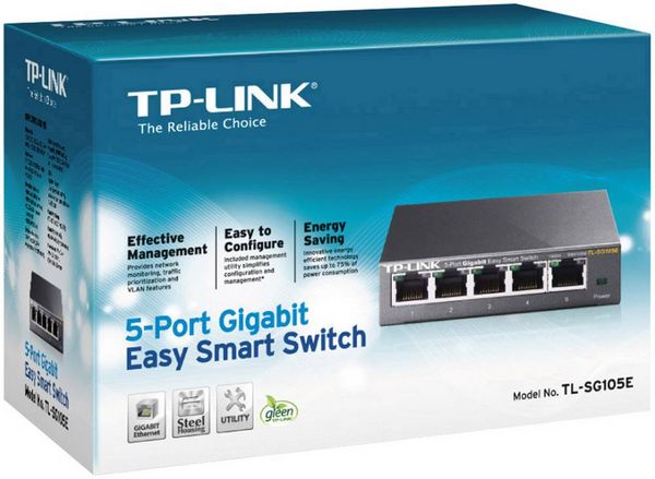 Produktbild: TP-LINK TL-SG105E TL-SG105E Netzwerk Switch 5 Port 1 GBit/s