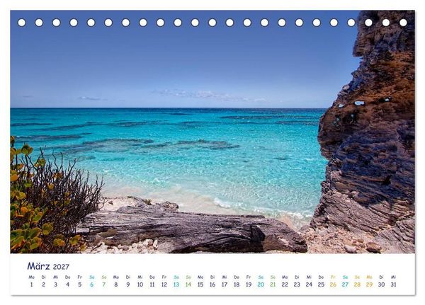 Produktbild: Bahamas-Eleuthera unterwegs am Lighthouse Beach (Tischkalender 2027 DIN A5 quer), CALVENDO Monatskalender