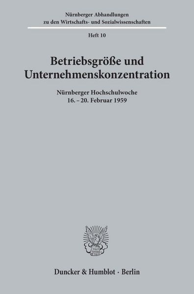 Produktbild: Betriebsgr&ouml;&szlig;e und Unternehmenskonzentration.