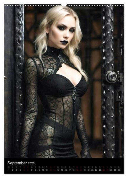 Produktbild: Wunderschöne Gothic Divas (Wandkalender 2026 DIN A2 hoch), CALVENDO Monatskalender