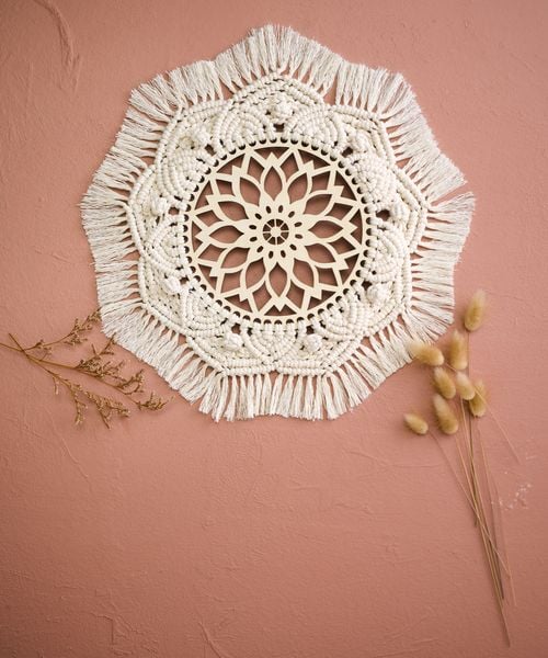 Produktbild: Mindful Mandala - Makramee-Kn&uuml;pf-Set: Wandbehang. Mit Anleitung und Material zum Selberkn&uuml;pfen