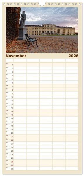 Produktbild: Familienplaner 2026 - B&auml;nke. In der Ruhe liegt die Kraft. mit 5 Spalten (Wandkalender, 21 x 45 cm) CALVENDO