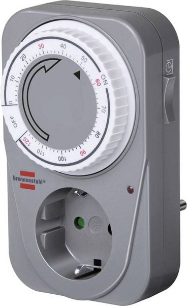 Produktbild: Brennenstuhl 1506590 Steckdosen-Timer analog Tagesprogramm 1 , 120 min 3680 W IP20