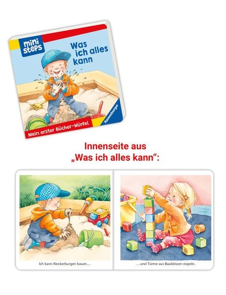 Produktbild: ministeps Mein erster B&uuml;cher-W&uuml;rfel: T&ouml;pfchen, Schnuller, Gute Nacht (B&uuml;cher-Set) - ab 18 Monate