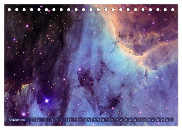 Produktbild: Galaxien, Sterne und Nebel: Leuchten aus dem All (Tischkalender 2026 DIN A5 quer), CALVENDO Monatskalender