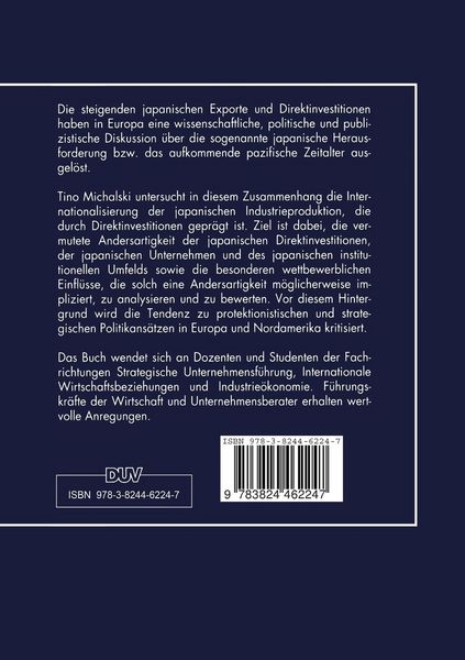 Produktbild: Japanische Direktinvestitionen in der Europ&auml;ischen Gemeinschaft