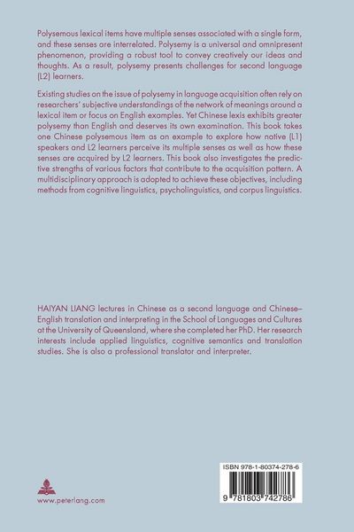 Produktbild: The Perception and Acquisition of Chinese Polysemy