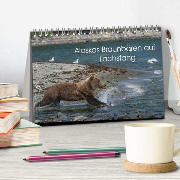 Produktbild: Grizzlyb&auml;ren im Katmai Nationalpark Alaska (Tischkalender 2026 DIN A5 quer), CALVENDO Monatskalender