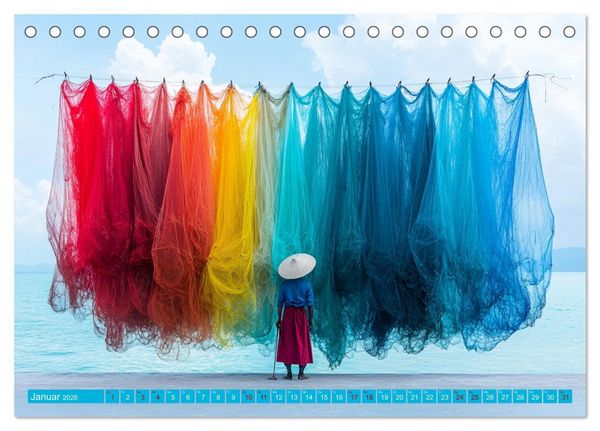 Produktbild: Netzpoesie: Ein Jahr in Farben (Tischkalender 2026 DIN A5 quer), CALVENDO Monatskalender