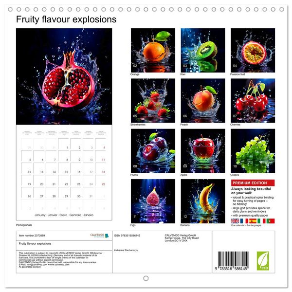 Produktbild: Fruity flavour explosions (Wall Calendar 2026 12 &times; 12 Inch) CALVENDO 12 Month Wall Calendar