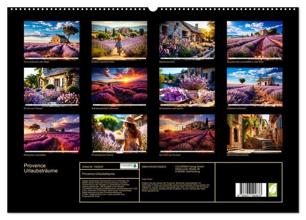 Produktbild: Provence Urlaubstr&auml;ume (hochwertiger Premium Wandkalender 2026 DIN A2 quer), Kunstdruck in Hochglanz