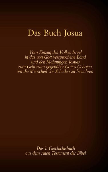 Produktbild: Das Buch Josua, das 1. Geschichtsbuch aus dem Alten Testament der Bibel