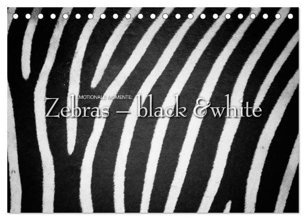 Produktbild: Emotionale Momente: Zebras - black & white. (Tischkalender 2026 DIN A5 quer), CALVENDO Monatskalender