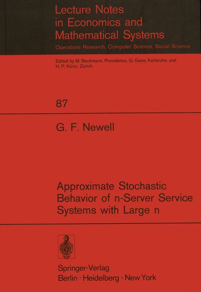 Produktbild: Approximate Stochastic Behavior of n-Server Service Systems with Large n