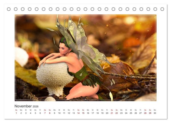 Produktbild: Pilze im Elfenwald (Tischkalender 2026 DIN A5 quer), CALVENDO Monatskalender