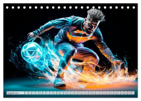 Produktbild: FOOTBALL FEVER Dynamic scenes (Desk Calendar 2026 DIN A5 landscape), CALVENDO 12 Month DeskCalendar