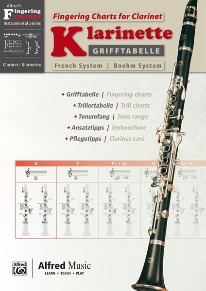 Alfred's Fingering Charts Instrumental Series / Grifftabelle Klarinette Boehm System | Fingering Charts for Bb-Clarinet 