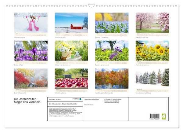 Produktbild: Die Jahreszeiten. Magie des Wandels (Wandkalender 2026 DIN A2 quer), CALVENDO Monatskalender