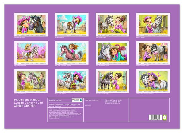 Produktbild: Frauen und Pferde. Lustige Cartoons und witzige Spr&uuml;che (Wandkalender 2026 DIN A2 quer), CALVENDO Monatskalender