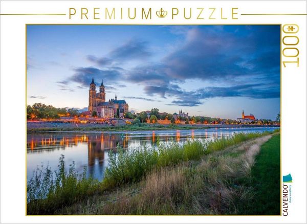 Produktbild: CALVENDO Puzzle Blick &uuml;ber die Elbe zum Magdeburger Dom | 1000 Teile Lege-Gr&ouml;&szlig;e 64x48cm Foto-Puzzle f&uuml;r gl&uuml;ckliche Stunden