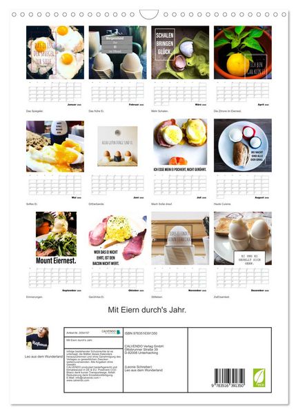 Produktbild: Mit Eiern durch's Jahr. (Wandkalender 2026 DIN A3 hoch), CALVENDO Monatskalender