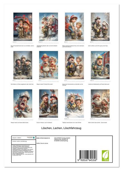Produktbild: L&ouml;schen, Lachen, L&ouml;schfahrzeug (Wandkalender 2026 DIN A4 hoch), CALVENDO Monatskalender