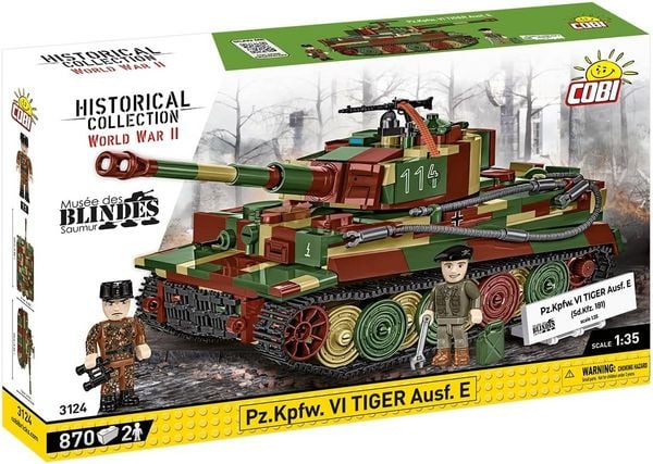 COBI Historical Collection 3124 - Pz Kpfw.VI Tiger Ausf. E, WWII, Bausatz 1:35, 870+2 Klemmbausteine