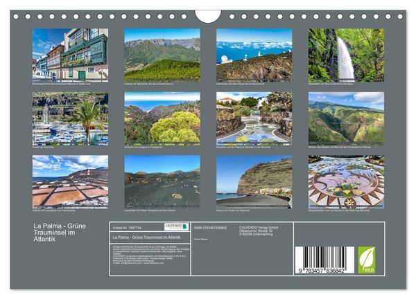 Produktbild: La Palma - Gr&uuml;ne Trauminsel im Atlantik (Wandkalender 2026 DIN A4 quer), CALVENDO Monatskalender