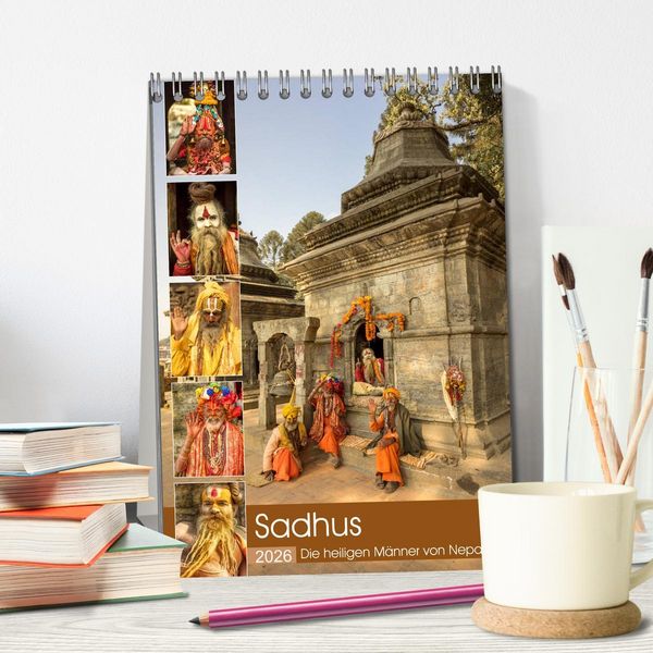 Produktbild: Sadhus - Die heiligen M&auml;nner von Nepal (Tischkalender 2026 DIN A5 hoch), CALVENDO Monatskalender