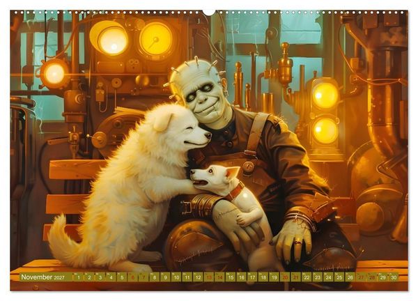 Produktbild: B&uuml;cher, Liebe und ein kleiner Hund (Wandkalender 2027 DIN A2 quer), CALVENDO Monatskalender