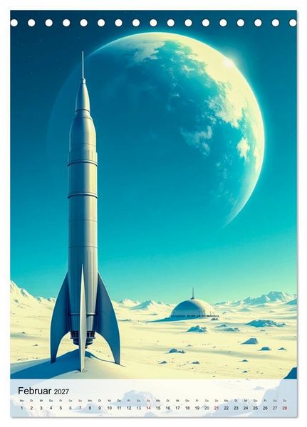 Produktbild: Retro Sci-Fi - Aufbruch zu neuen Grenzen (Tischkalender 2027 DIN A5 hoch), CALVENDO Monatskalender