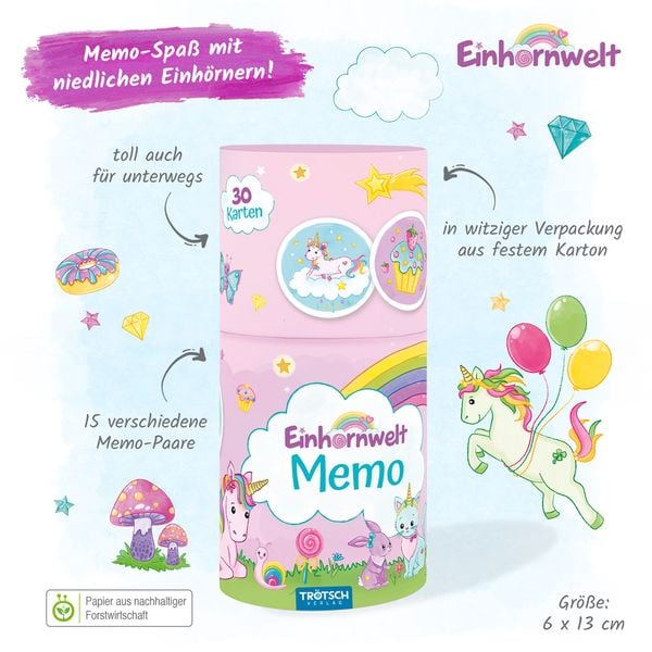 Produktbild: Tr&ouml;tsch Memo Spiel Einhornwelt