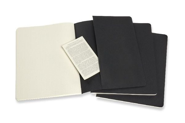 Produktbild: Moleskine Cahier XL, 3er Set, Punktraster, Kartoneinband, Schwarz