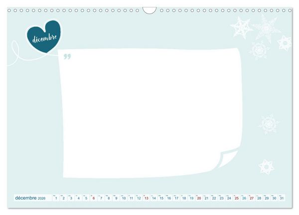 Produktbild: 12 d&eacute;clarations d'amour - calendrier de bricolage (Calendrier mural 2026 DIN A3 vertical), CALVENDO calendrier mensuel