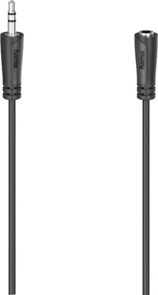 Hama 00205121 Klinke Audio Verlängerungskabel [1x UK-Stecker - 1x Klinkenbuchse 3.5 mm] 5 m Schwarz