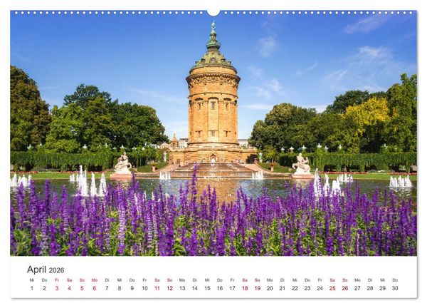 Produktbild: Der Mannheimer Wasserturm (hochwertiger Premium Wandkalender 2026 DIN A2 quer), Kunstdruck in Hochglanz