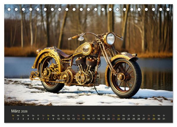 Produktbild: Steampunk Motorr&auml;der (Tischkalender 2026 DIN A5 quer), CALVENDO Monatskalender