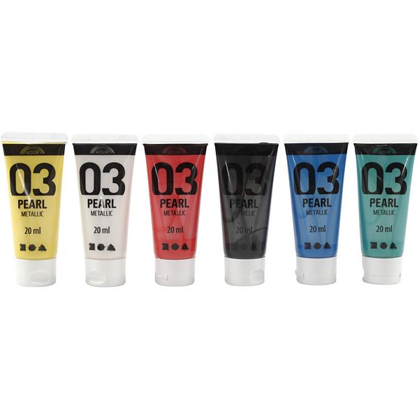 Produktbild: Creativ Company Acrylfarbe Metallic, Metallic, Standard-Farben, 6x20 ml