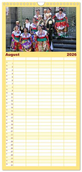Produktbild: Familienplaner 2026 - Mexiko - Land der Farben mit 5 Spalten (Wandkalender, 21 x 45 cm) CALVENDO