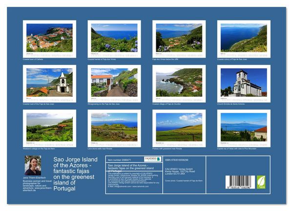 Produktbild: Sao Jorge Island of the Azores - fantastic fajas on the greenest island of Portugal (Wall Calendar 2026 DIN A3 landscape), CALVENDO 12 Month Wall Calendar