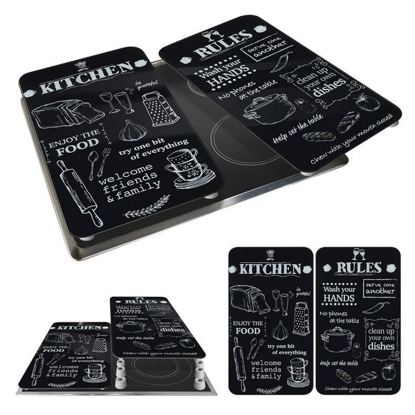 Produktbild: Herdabdeckplatte Universal Mod. Kitchen Rules, 2er Set, f&uuml;r alle Herdarten geeignet