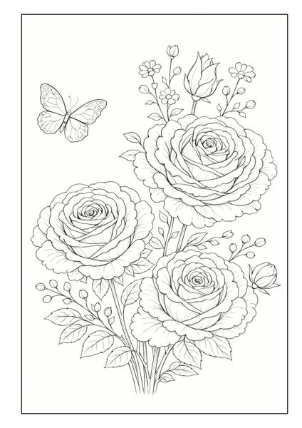 Produktbild: Blumen Malbuch f&uuml;r Erwachsene mit 50 sch&ouml;nen Ausmalmotiven