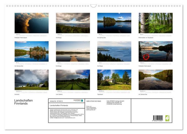Produktbild: Landschaften Finnlands (Wandkalender 2026 DIN A2 quer), CALVENDO Monatskalender