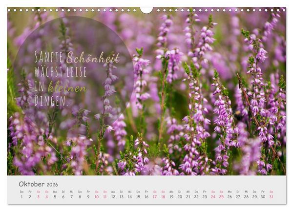 Produktbild: Sanfte Bl&uuml;ten &ndash; leise Worte (Wandkalender 2026 DIN A3 quer), CALVENDO Monatskalender