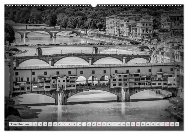 Produktbild: FLORENZ Monochrome Impressionen (Wandkalender 2026 DIN A2 quer), CALVENDO Monatskalender