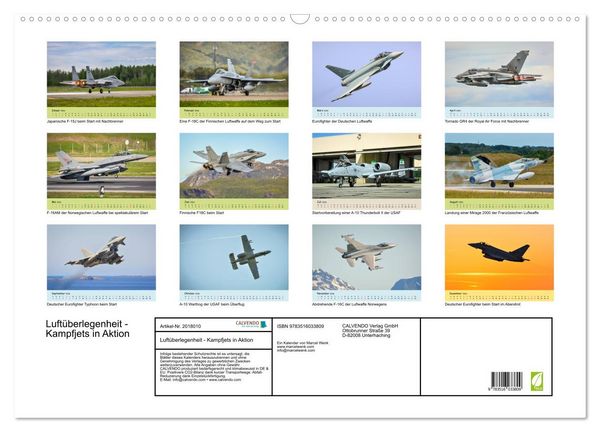 Produktbild: Luft&uuml;berlegenheit - Kampfjets in Aktion (Wandkalender 2026 DIN A2 quer), CALVENDO Monatskalender