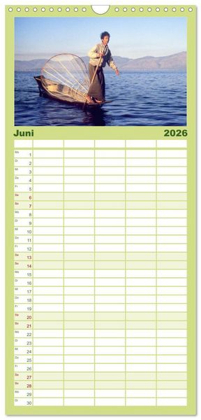 Produktbild: Familienplaner 2026 - Myanmar Land der Tempel und Pagoden mit 5 Spalten (Wandkalender, 21 x 45 cm) CALVENDO