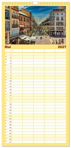 Produktbild: Familienplaner 2027 - Malaga Highlights der Stadt an der Costa del Sol mit 5 Spalten (Wandkalender, 21 x 45 cm) CALVENDO
